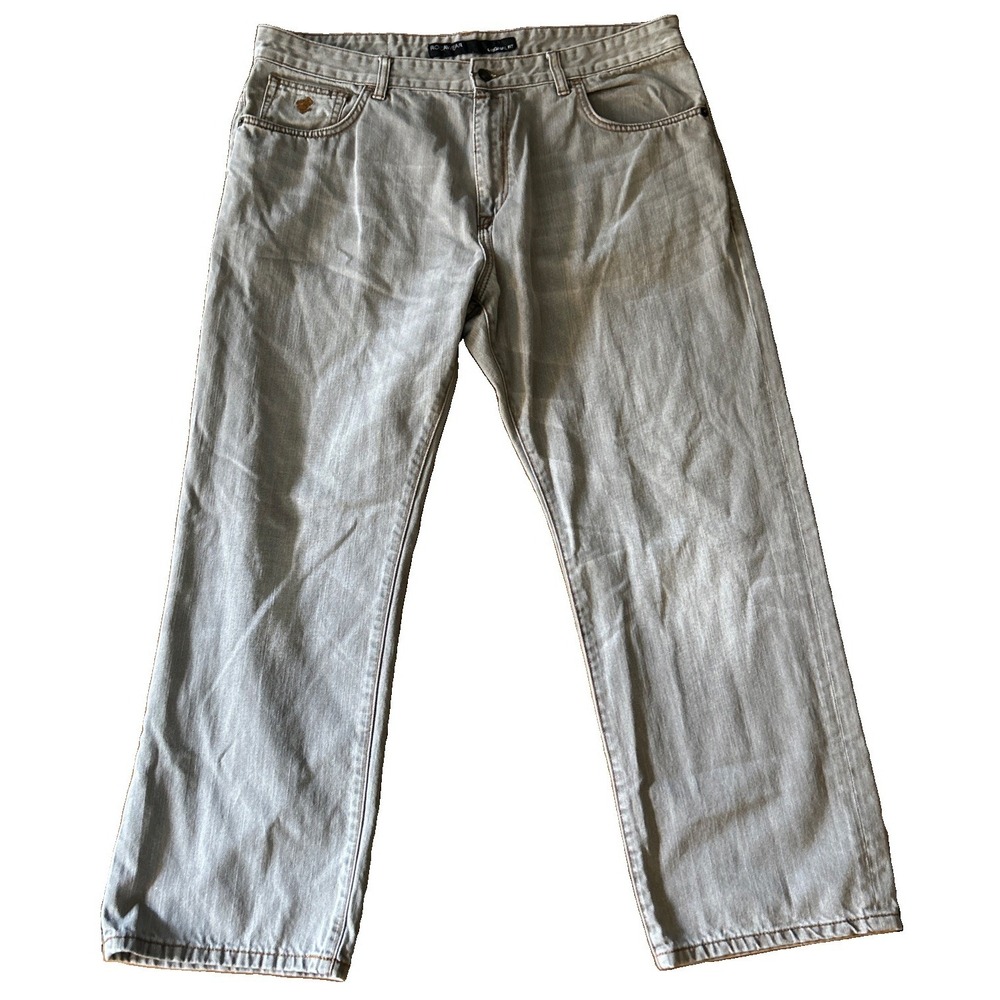 Vintage Y2K Rocawear Classic Fit Gray Jeans  Mens Size 38x28 Embroidered